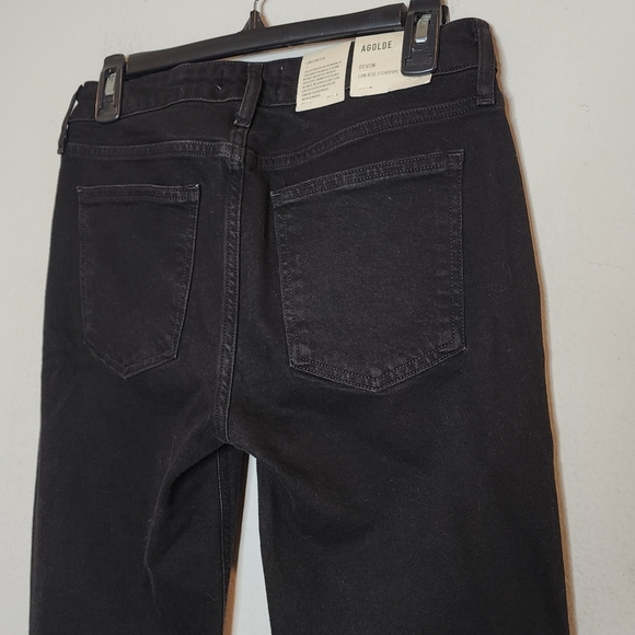 NWT Agolde Devon Stacked Lowrise Stove-Pipe Black Jeans Organic Cotton Size 26 - Picture 9 of 15